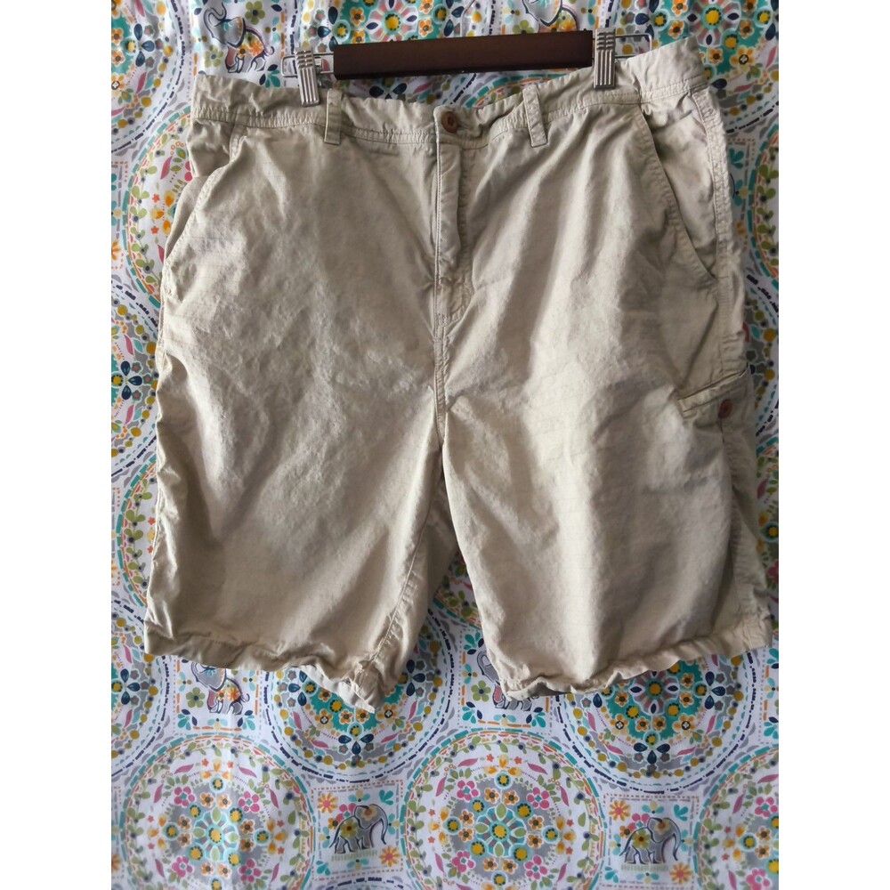 Carbon 2 Cobalt Cargo Shorts Men's 38 Tan Brown 5 Pocket Woven Stripes Utility
